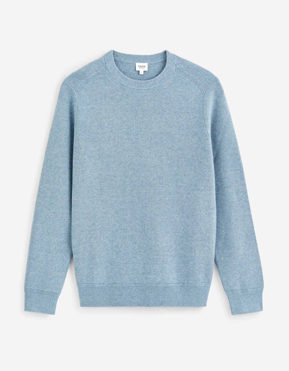 Round Neck Sweater - Light Blue_FEMOON_LIGHT BLUE MEL_01