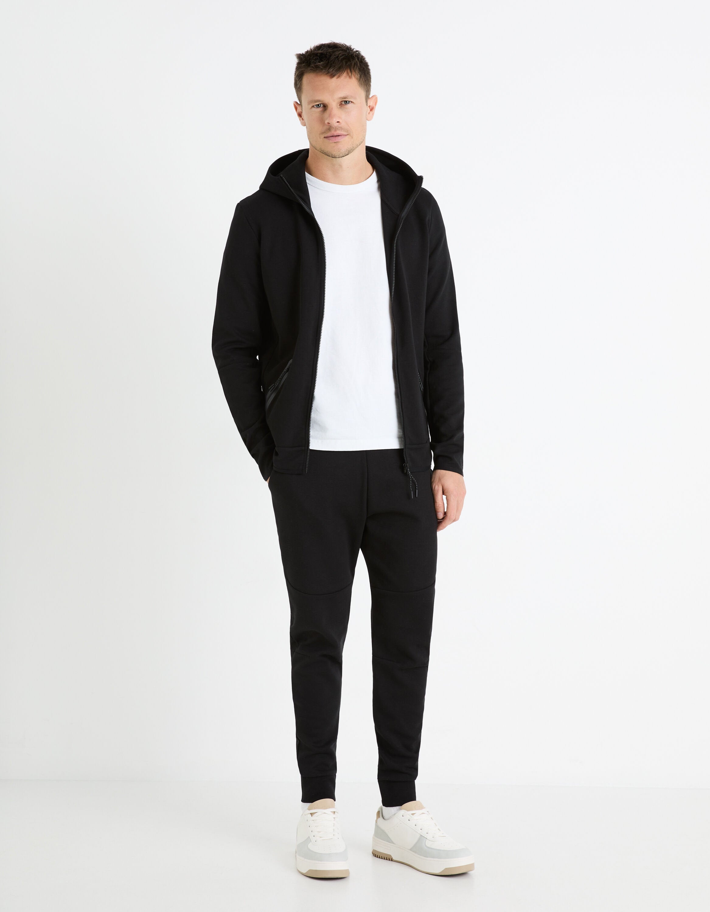 Cotton-Blend Hooded Zip-Up Sweatshirt - Black_FENEWYOKE_BLACK_02