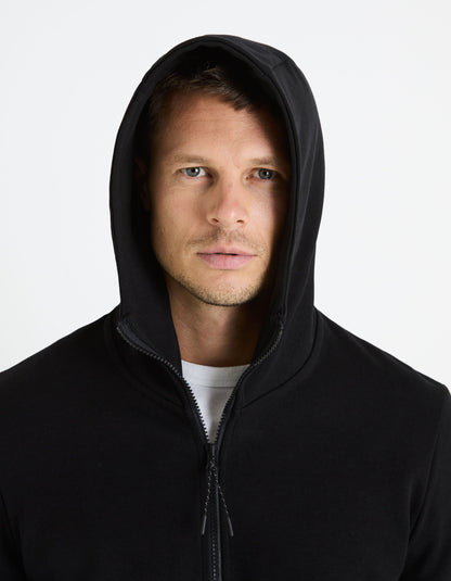 Cotton-Blend Hooded Zip-Up Sweatshirt - Black_FENEWYOKE_BLACK_05