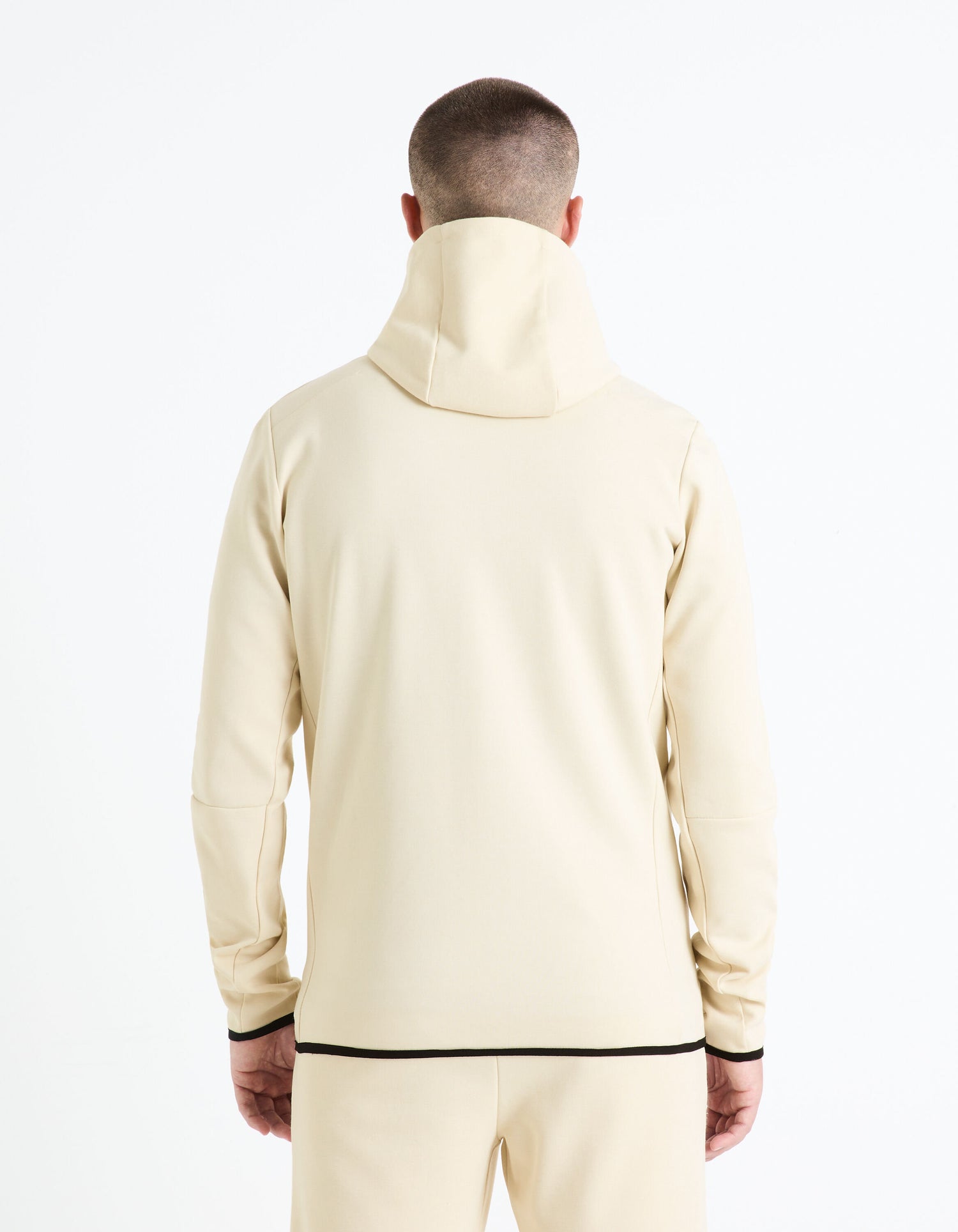 Cotton-Blend Hooded Zip-Up Sweatshirt - Beige_FENEWYOKE_ECRU_04