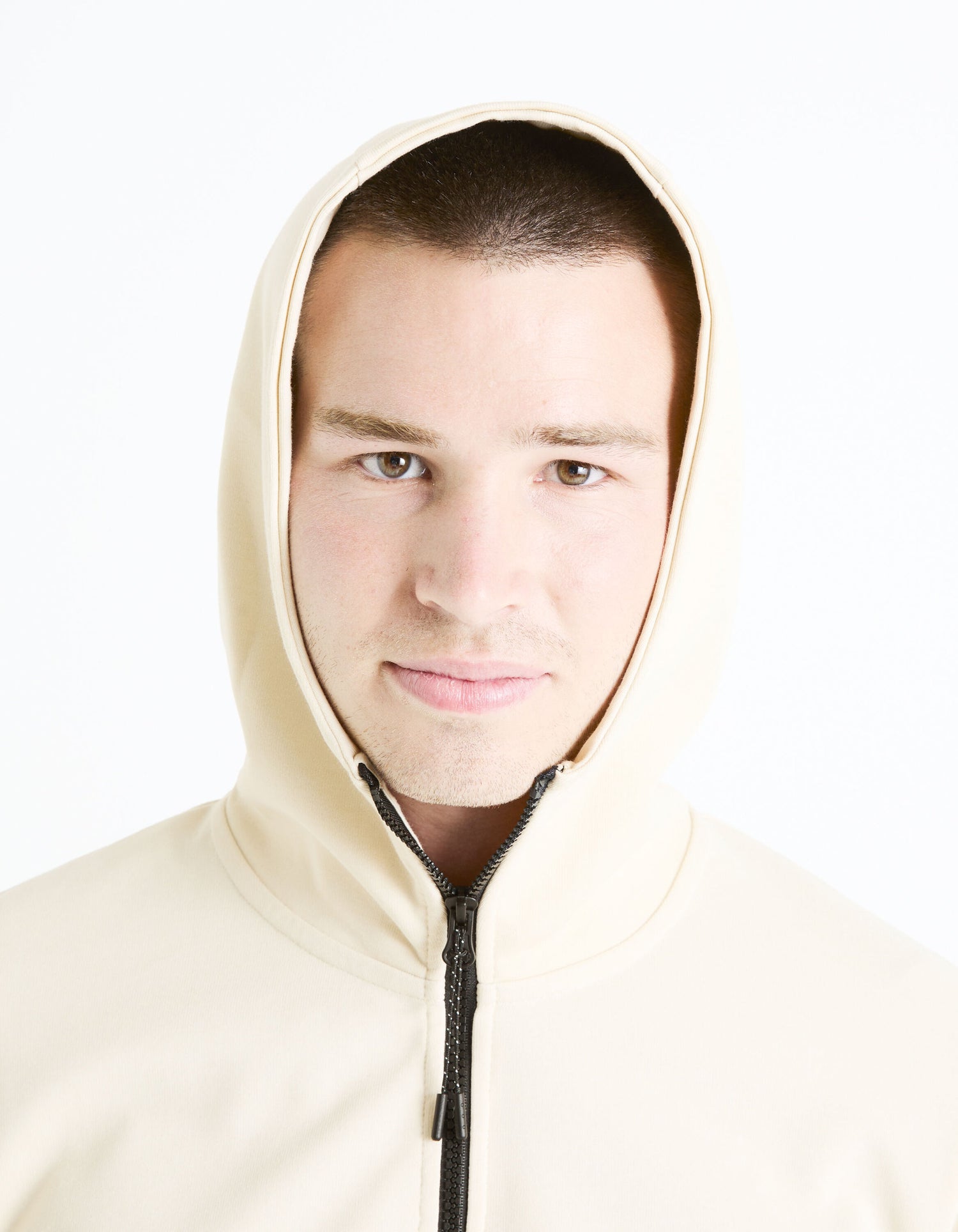 Cotton-Blend Hooded Zip-Up Sweatshirt - Beige_FENEWYOKE_ECRU_05