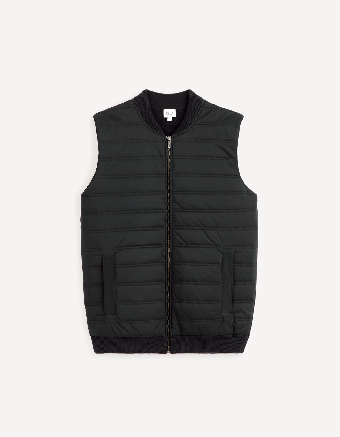Sleeveless Puffer Jacket? 100% Cotton - Black_FENORDICA_BLACK_01