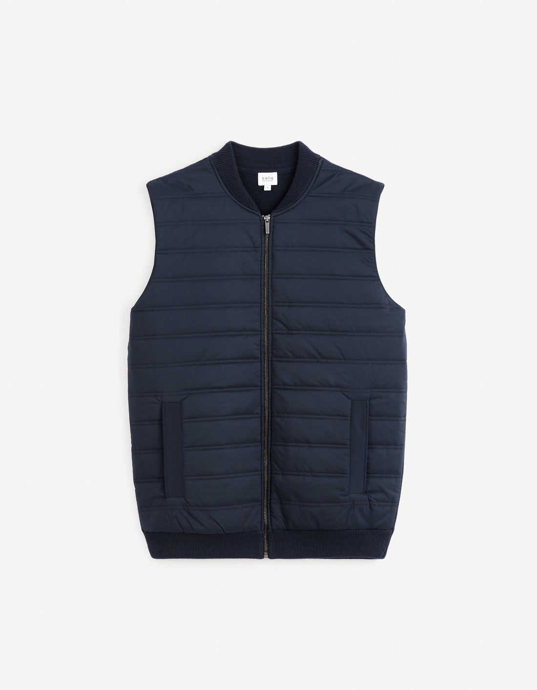 Sleeveless Puffer Jacket? 100% Cotton - Navy_FENORDICA_ENCRE FONCE_01
