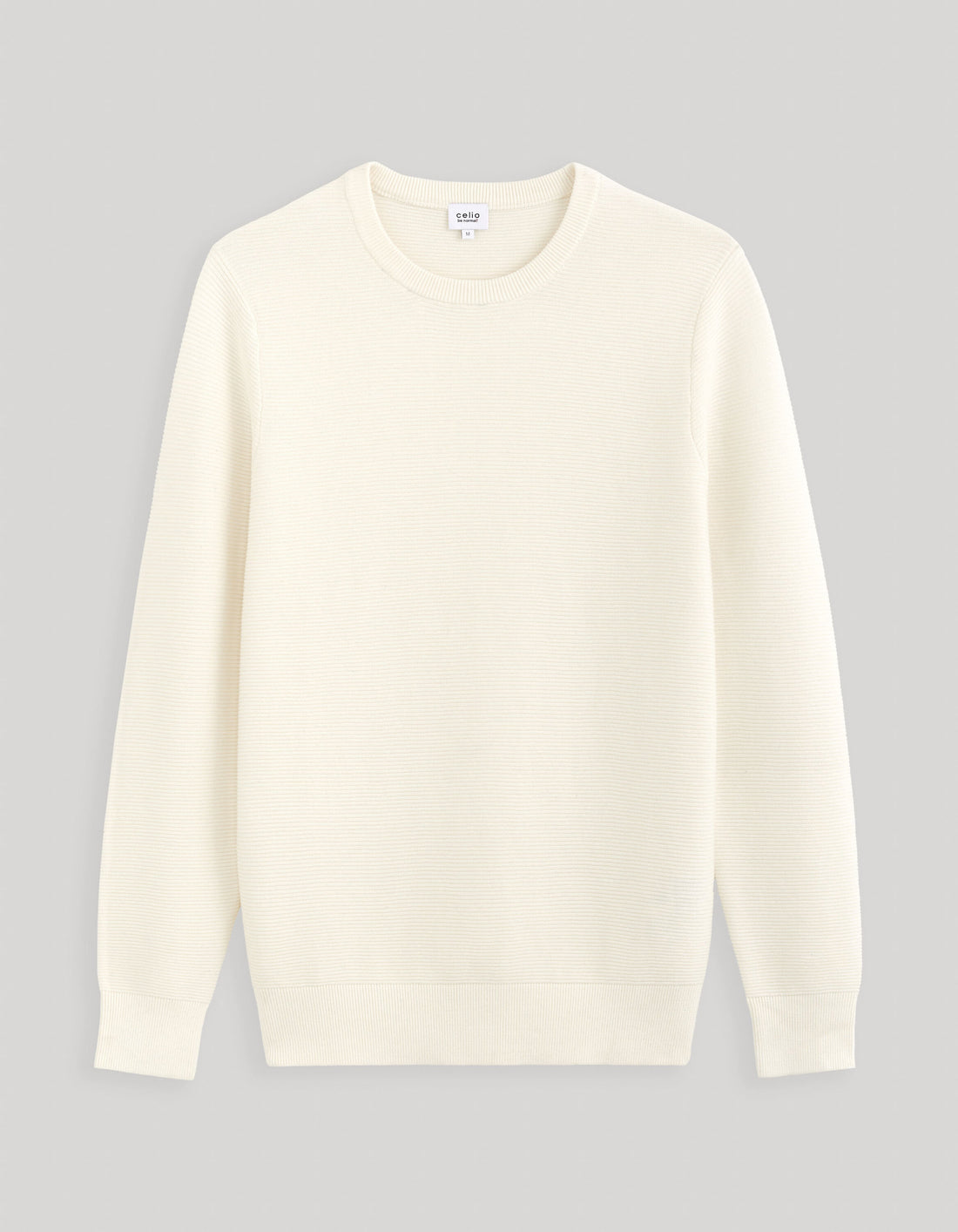 Round Neck Sweater 100% Cotton_FEOTTONI_ECRU_02