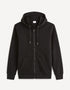 Cotton Blend Zipped Piqué Sweatshirt_FEPIQUET_BLACK_01