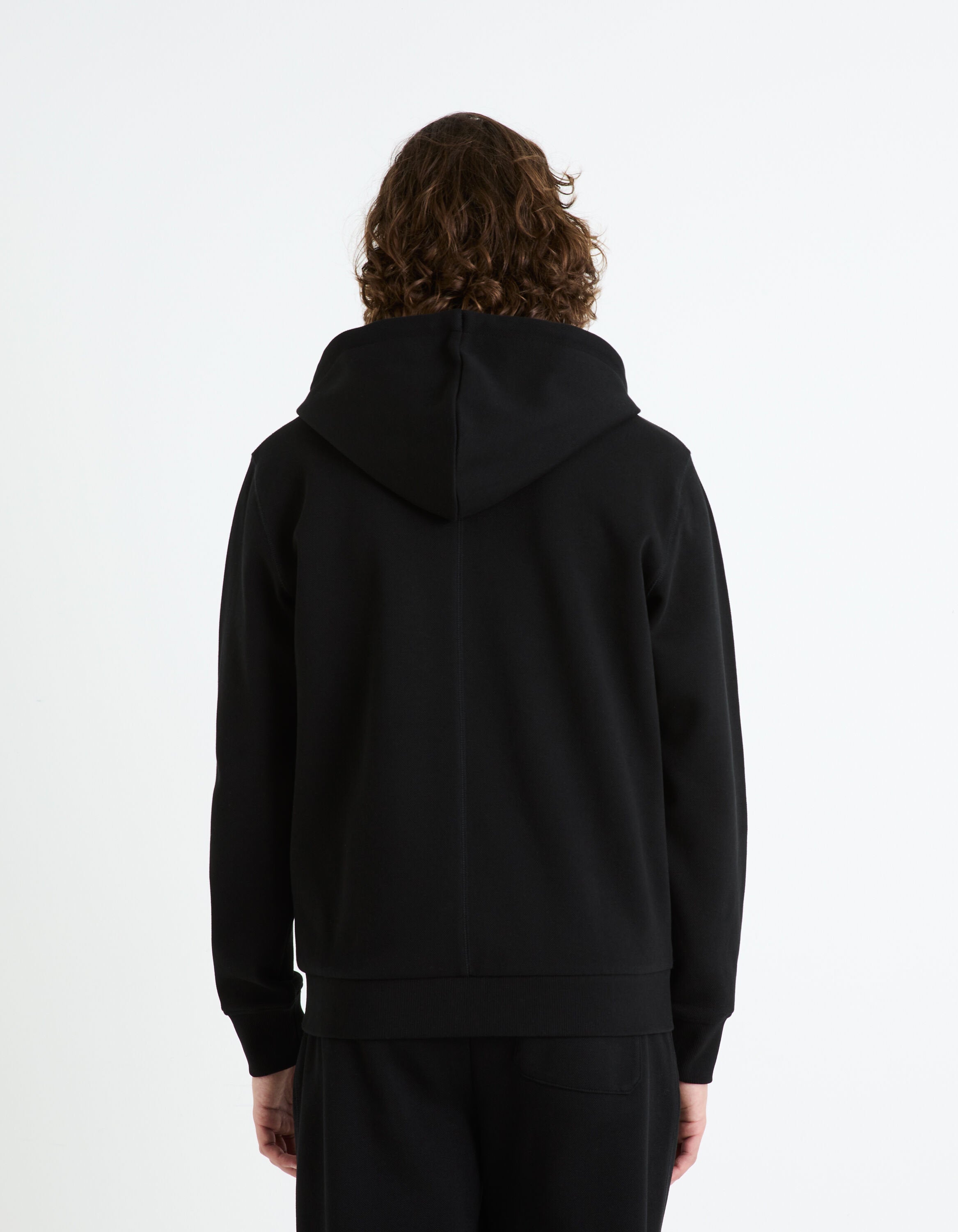 Cotton Blend Zipped Piqué Sweatshirt_FEPIQUET_BLACK_04