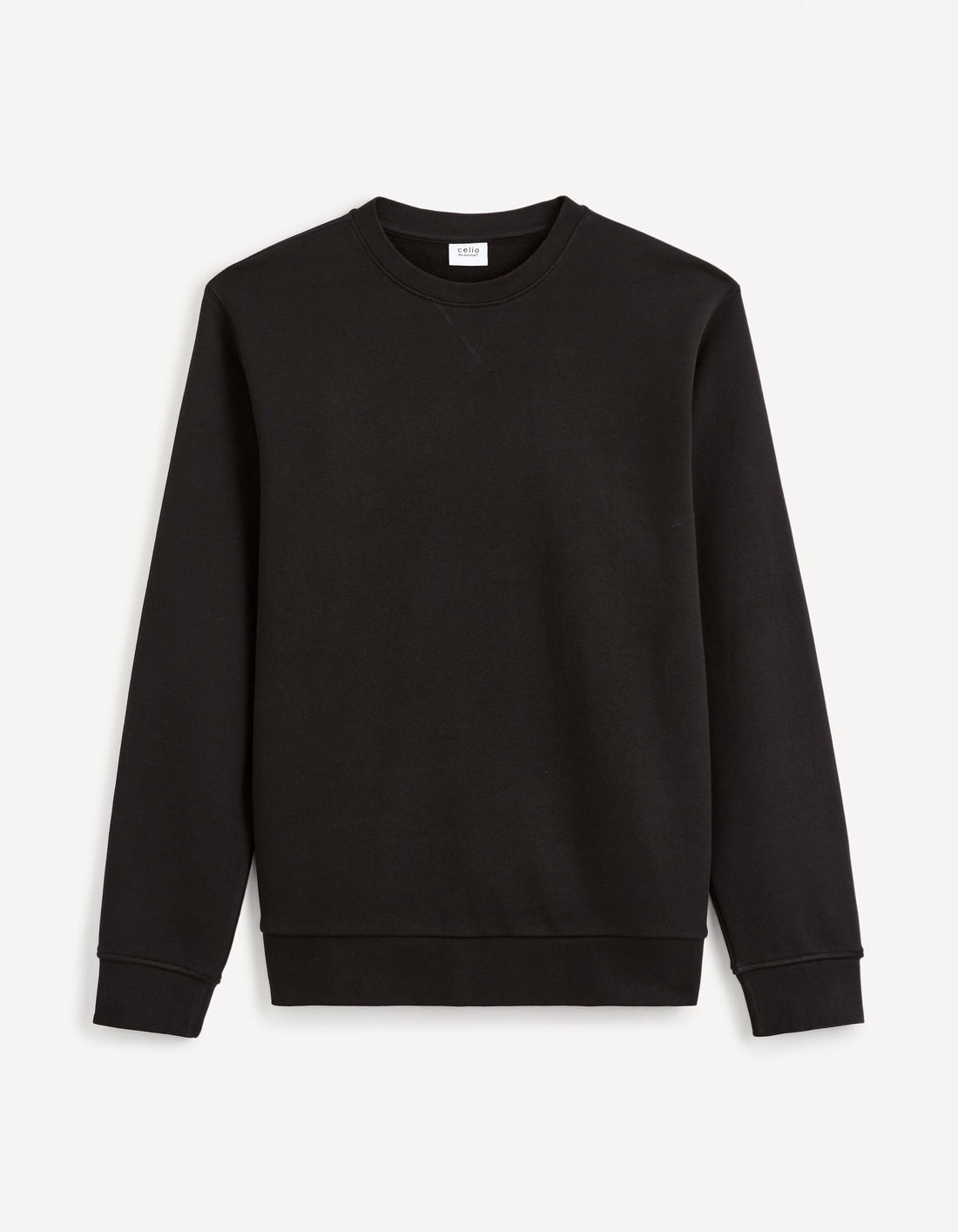 Round Neck Sweatshirt 100% Cotton_FESEVEN_BLACK_01