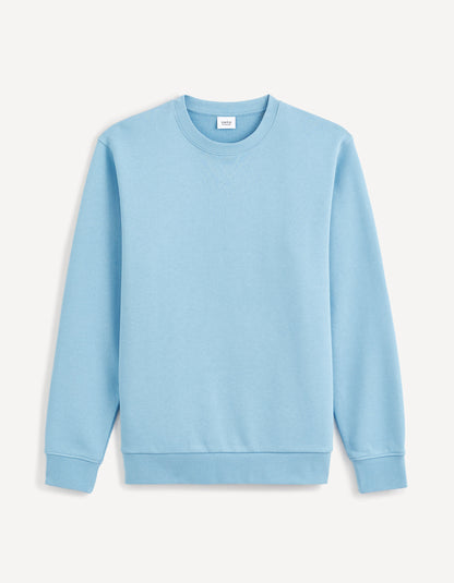 Round Neck Sweatshirt 100% Cotton_FESEVEN_BLUE 01_01