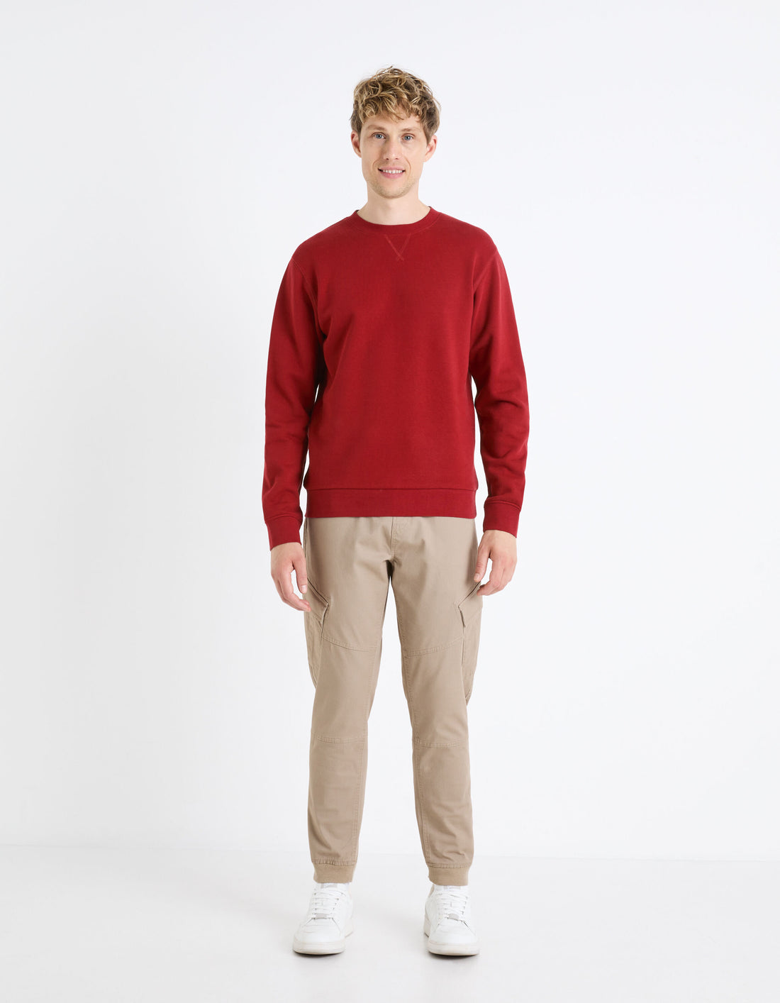 Round Neck Sweatshirt 100% Cotton_FESEVEN_BURGUNDY_02