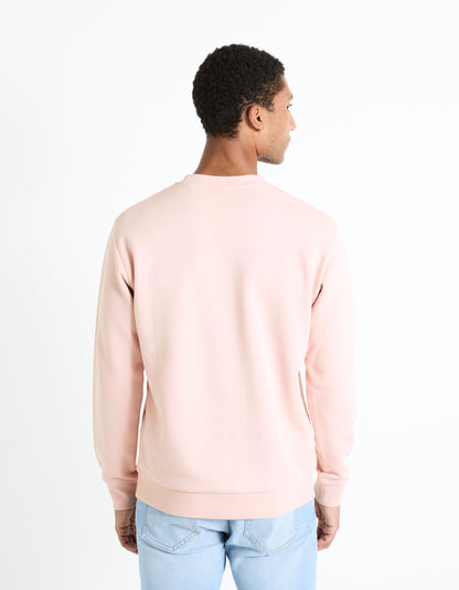 Round Neck Sweatshirt 100% Cotton_FESEVEN_DUSTY PINK 02_04