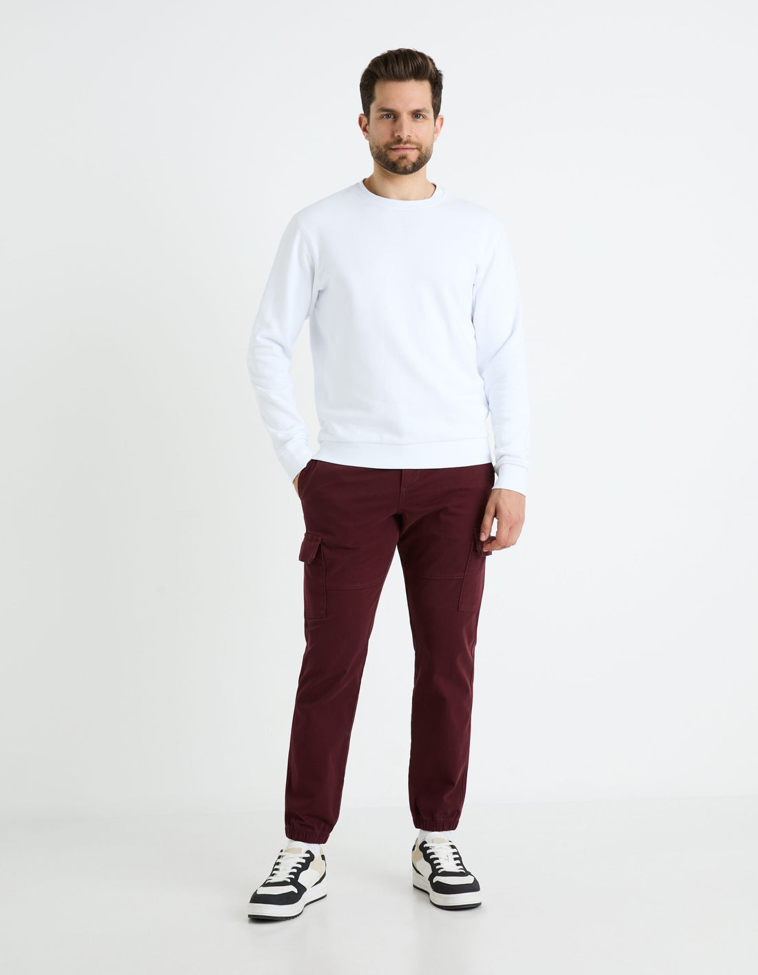 Round Neck Sweatshirt Cotton_FESEVEN_OPTICAL WHITE_02