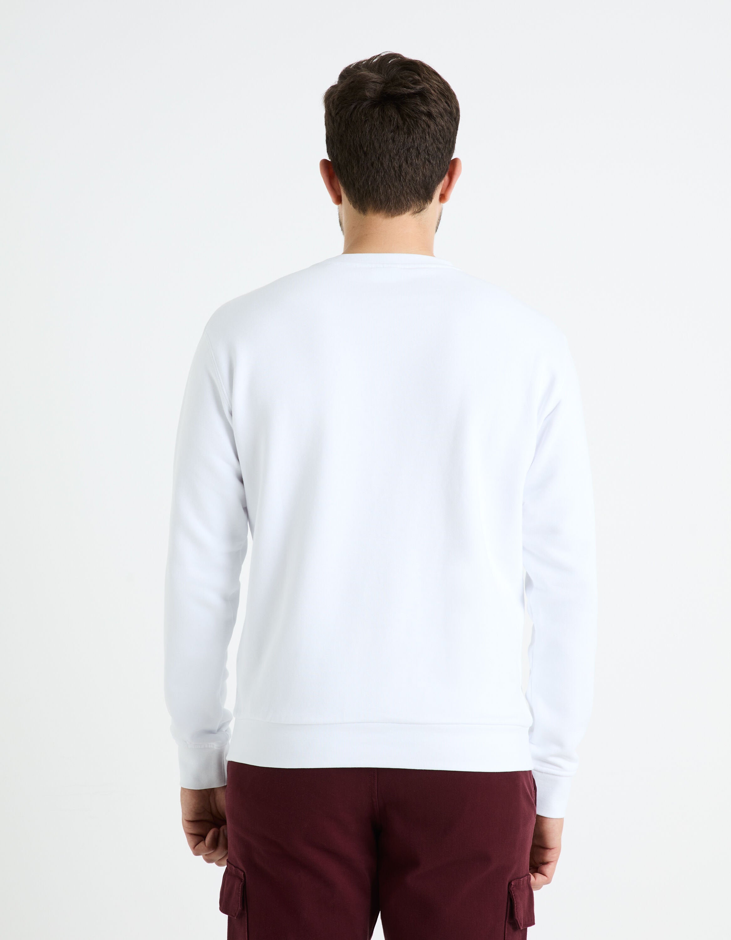 Round Neck Sweatshirt Cotton_FESEVEN_OPTICAL WHITE_04