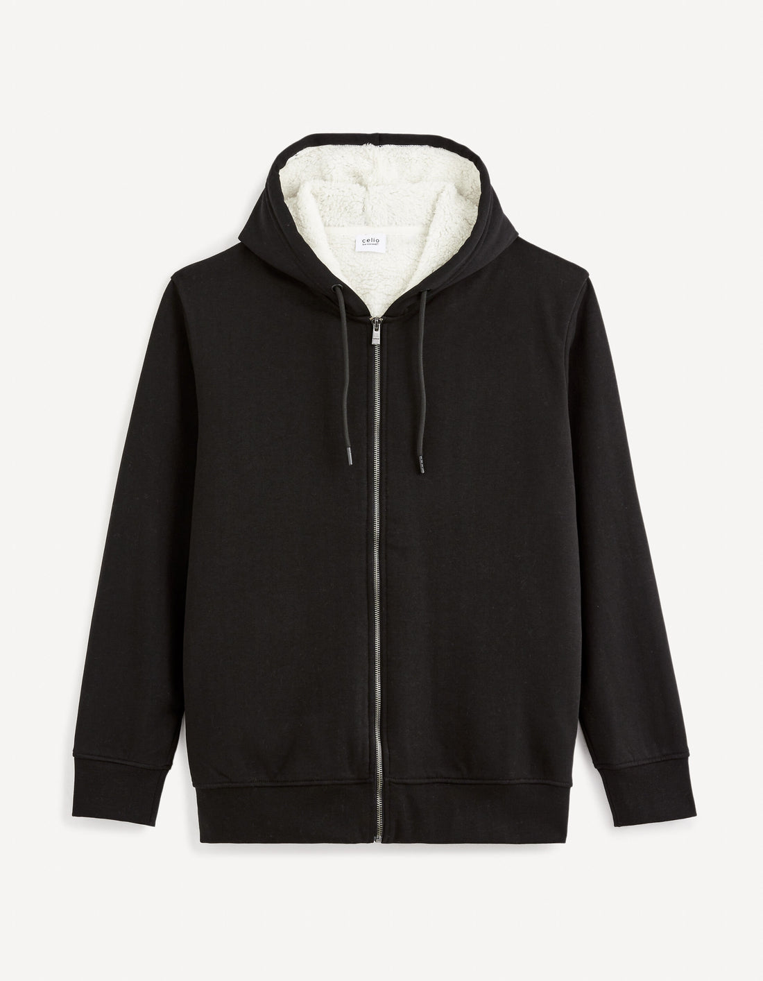 Cotton Blend Zipped Hooded Sweatshirt_FESHERPAX_BLACK_01