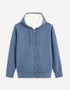 Cotton Blend Zipped Hooded Sweatshirt_FESHERPAX_MARINE CHINE_01