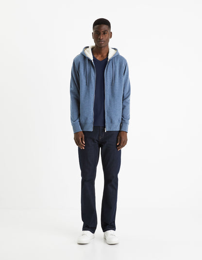 Cotton Blend Zipped Hooded Sweatshirt_FESHERPAX_MARINE CHINE_02