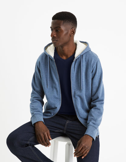 Cotton Blend Zipped Hooded Sweatshirt_FESHERPAX_MARINE CHINE_03