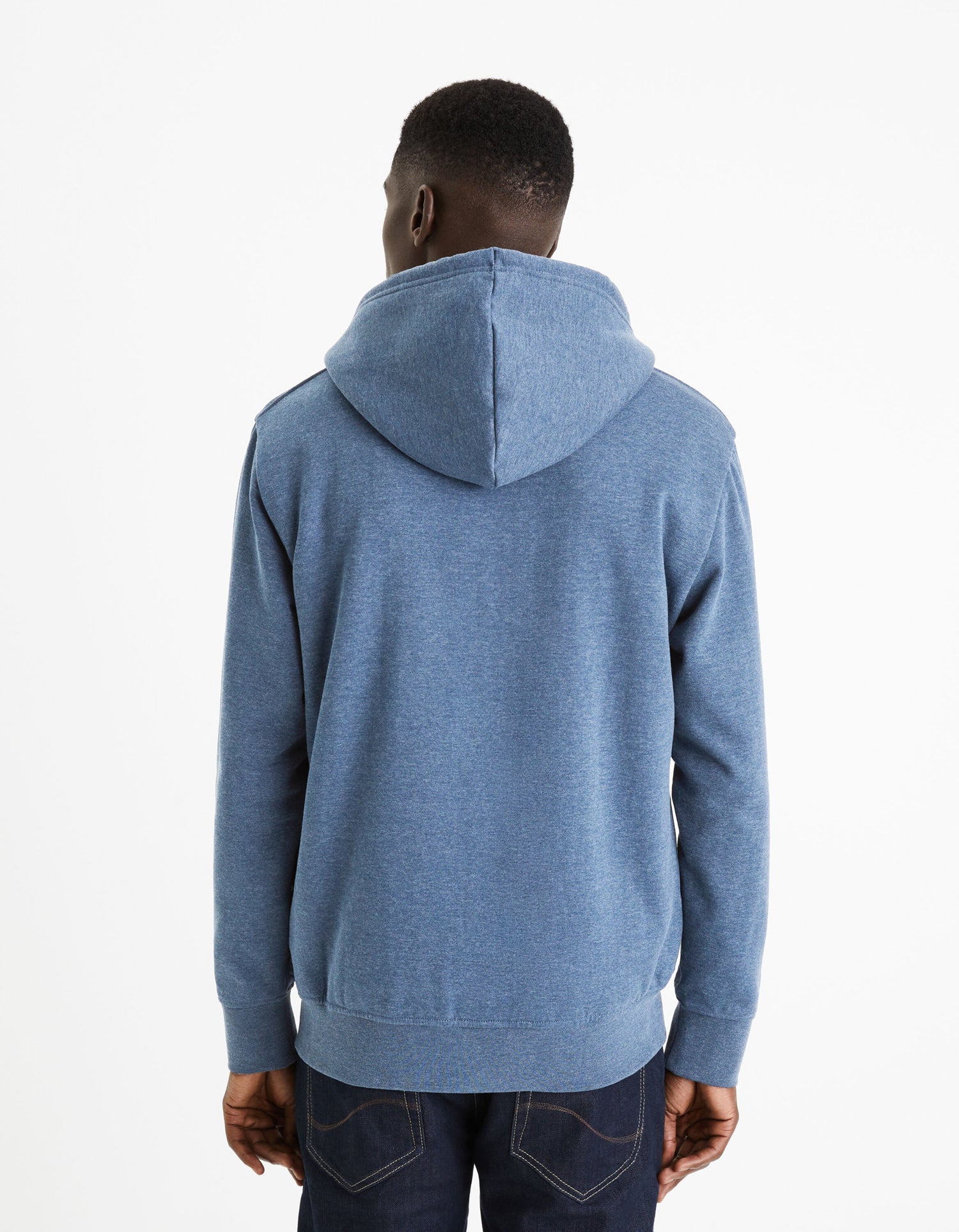 Cotton Blend Zipped Hooded Sweatshirt_FESHERPAX_MARINE CHINE_04