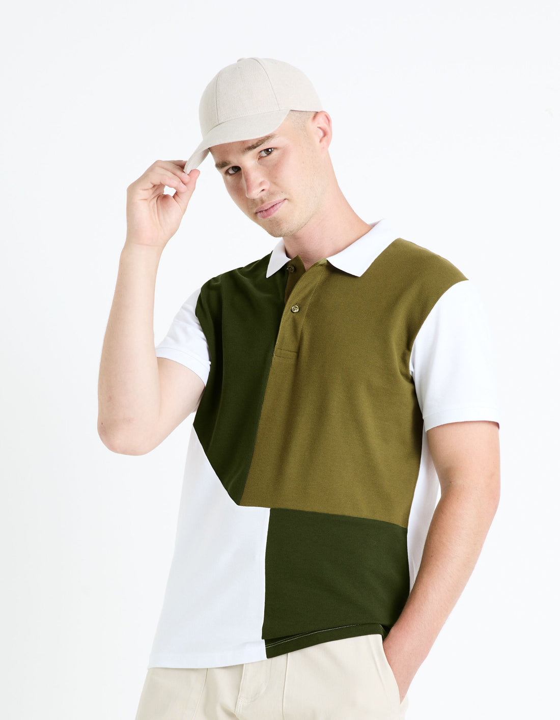 100% Cotton Pique Polo Shirt_FESYMETRI_DARK GREEN_03