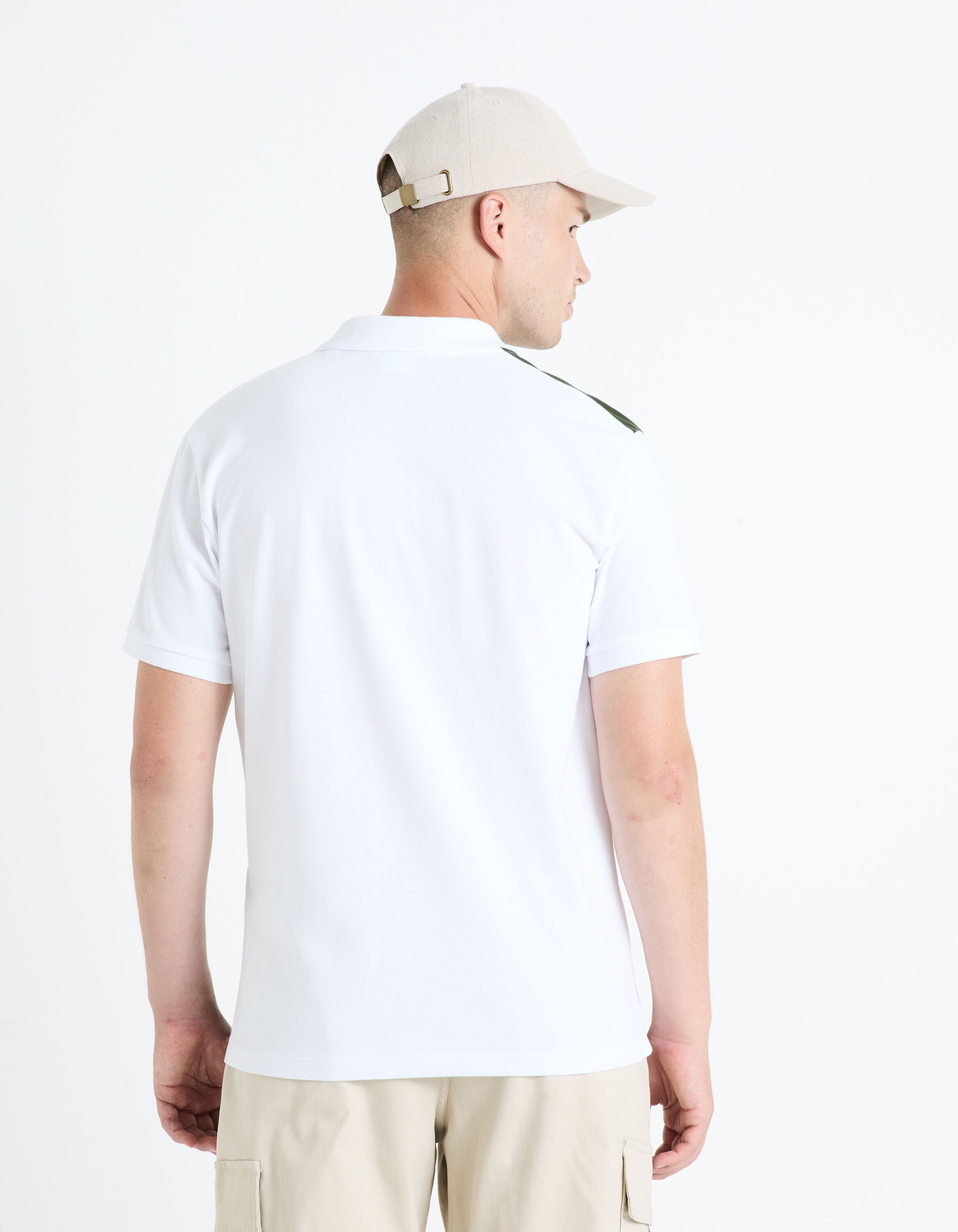 100% Cotton Pique Polo Shirt_FESYMETRI_DARK GREEN_04