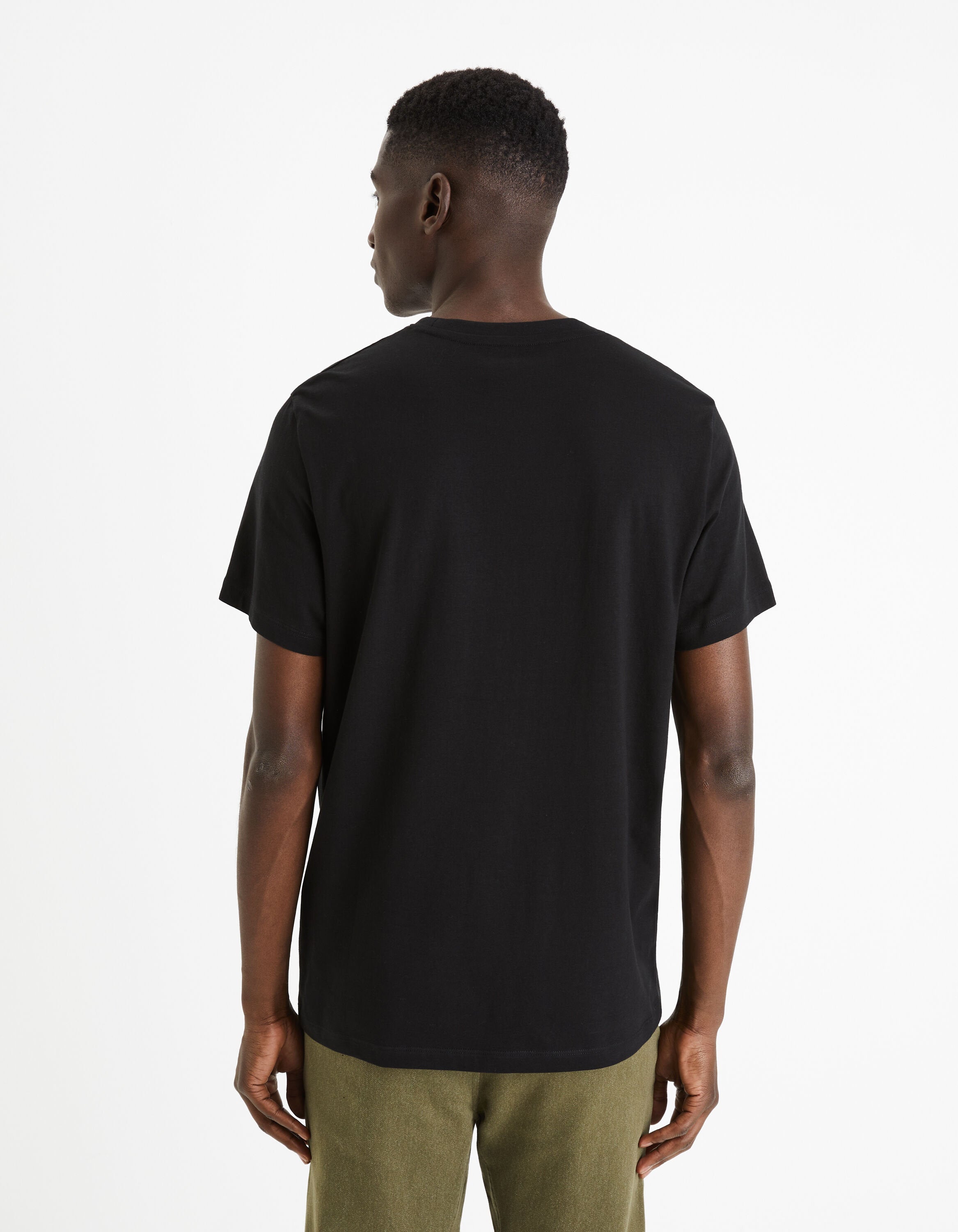 Round Neck T-Shirt 100% Cotton_FETEXTO_BLACK_04