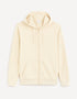 Zipped Hooded Sweatshirt 100% Cotton_FETHREE_BEIGE_01
