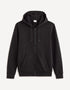 Zipped Hooded Sweatshirt 100% Cotton_FETHREE_BLACK_01