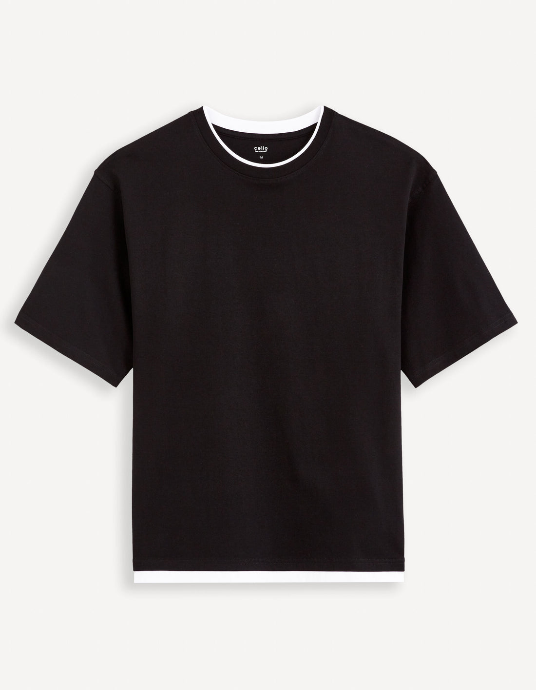 Round Neck T-Shirt 100% Cotton_FETWIN_BLACK_02