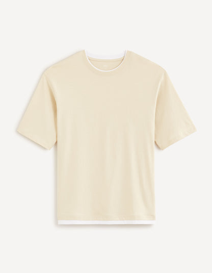 Round Neck T-Shirt 100% Cotton_FETWIN_ECRU_02