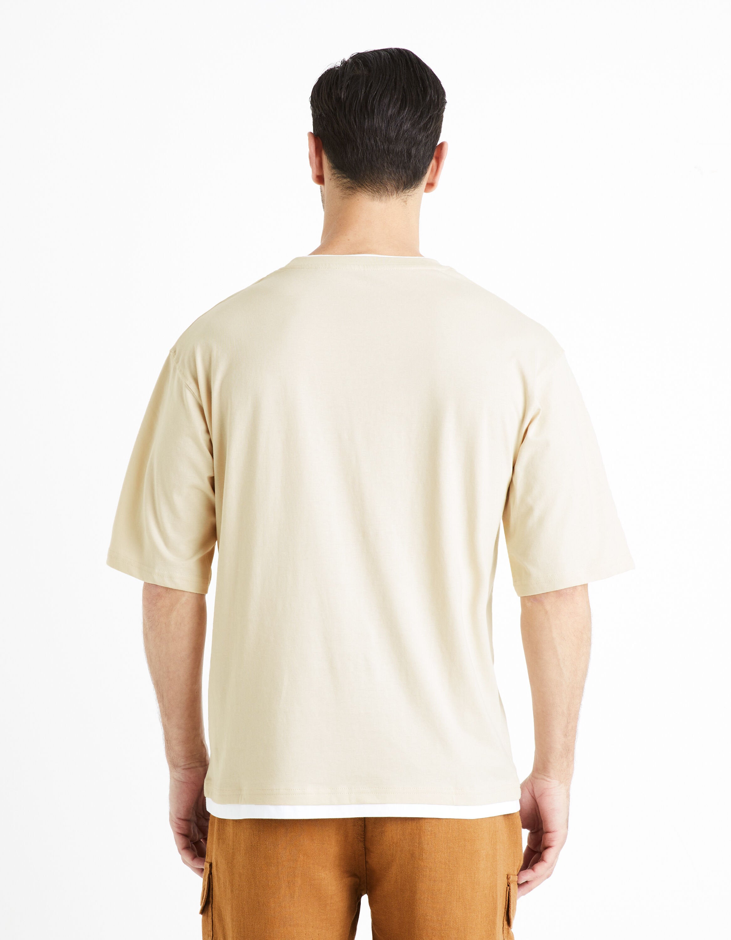 Round Neck T-Shirt 100% Cotton_FETWIN_ECRU_04