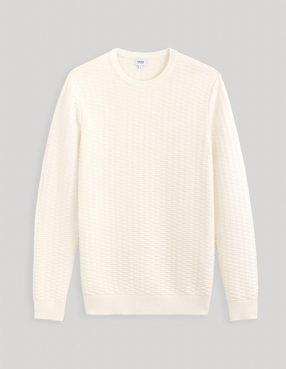 Round Neck Sweater 100% Cotton_FEWALL_ECRU_02