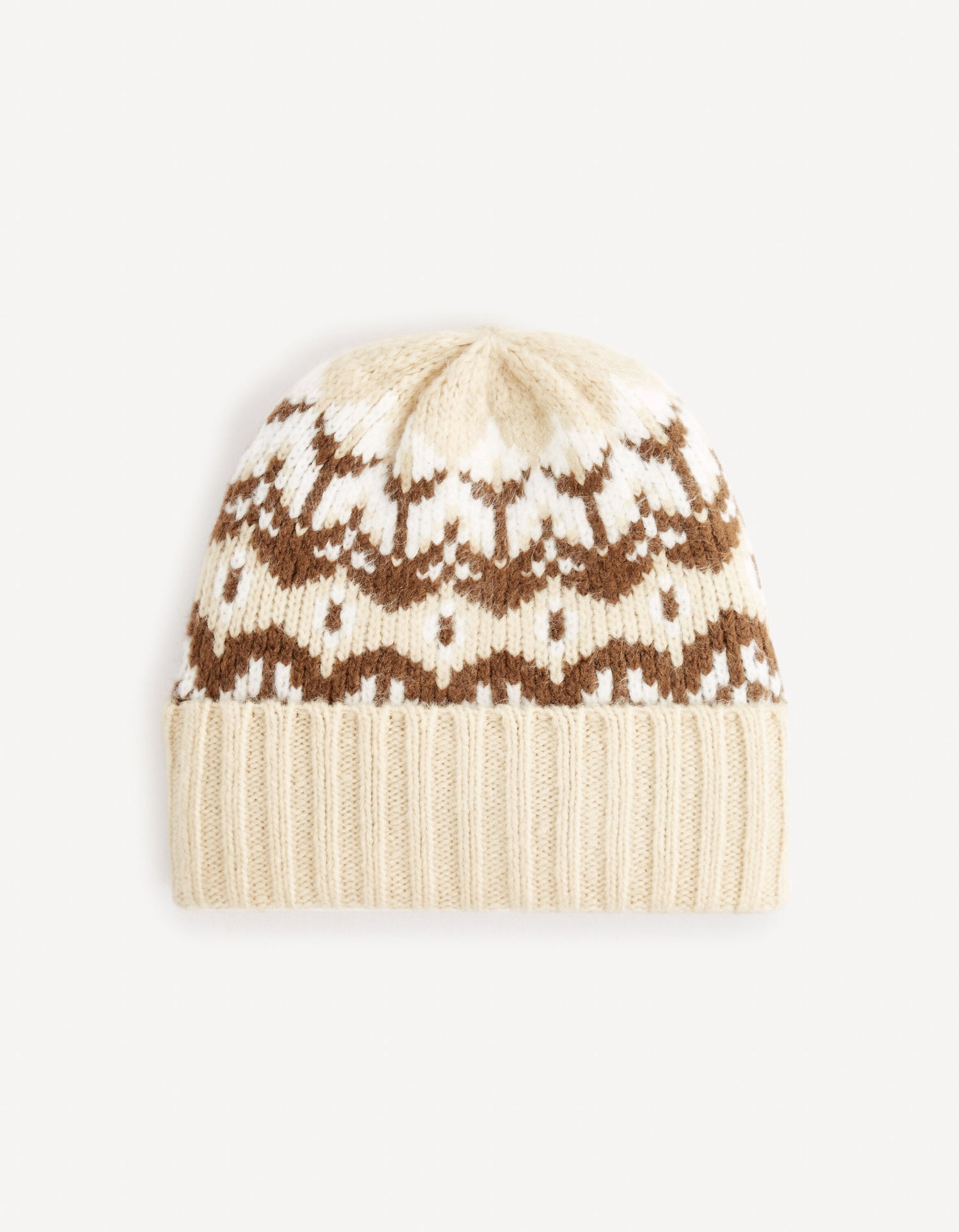 Jacquard Beanie - Beige_FIBEAJAQ_BEIGE_01