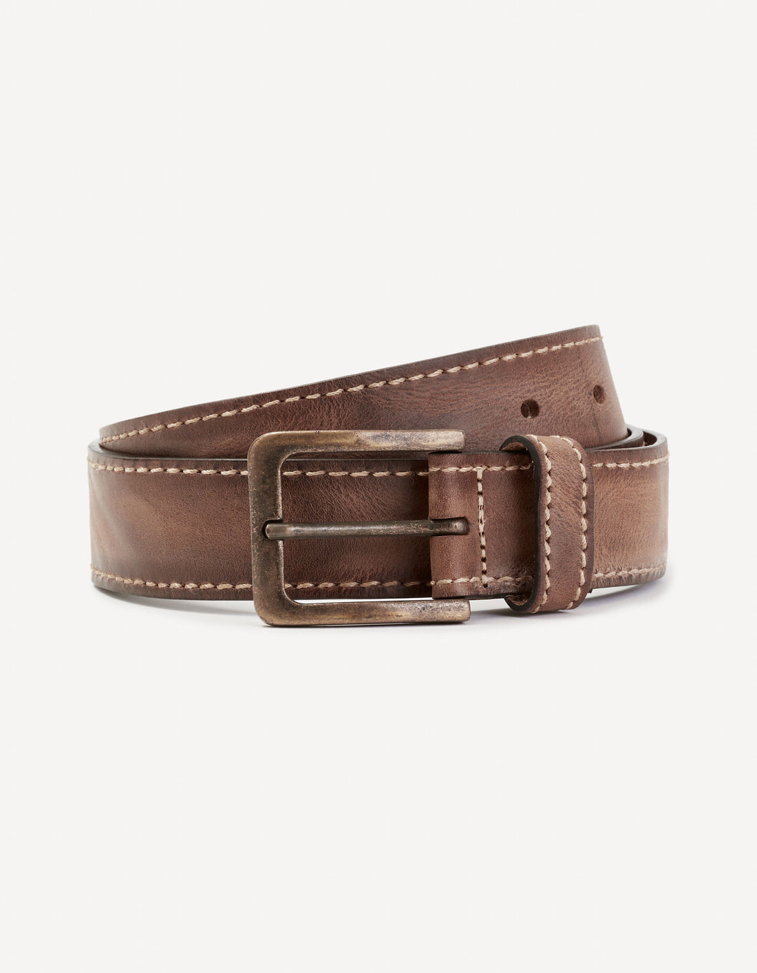 Leather Belt - Brown_FIBEJEAN_BROWN_01
