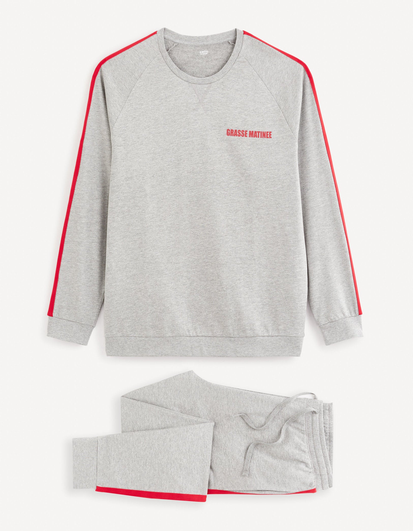 Long-Sleeved Pajamas And Pants - China Gray_FIPYSPORT_GREY MEL_02
