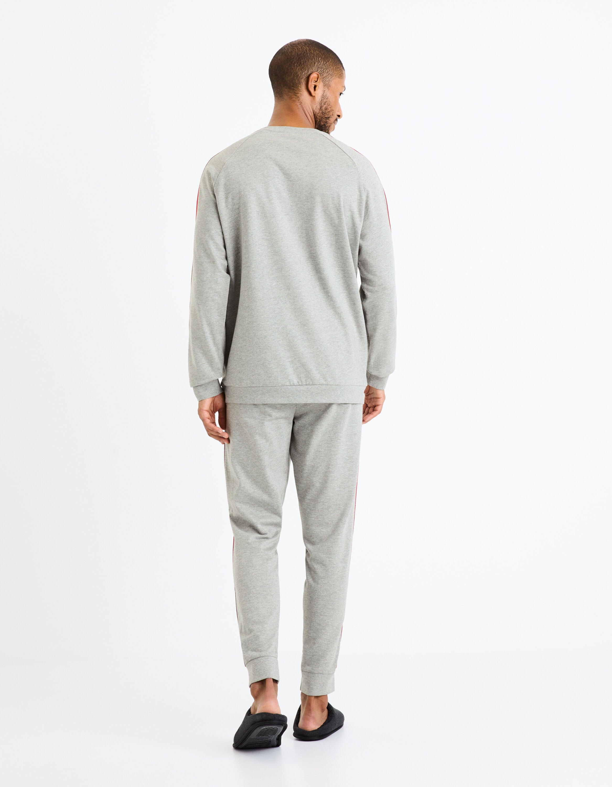 Long-Sleeved Pajamas And Pants - China Gray_FIPYSPORT_GREY MEL_04