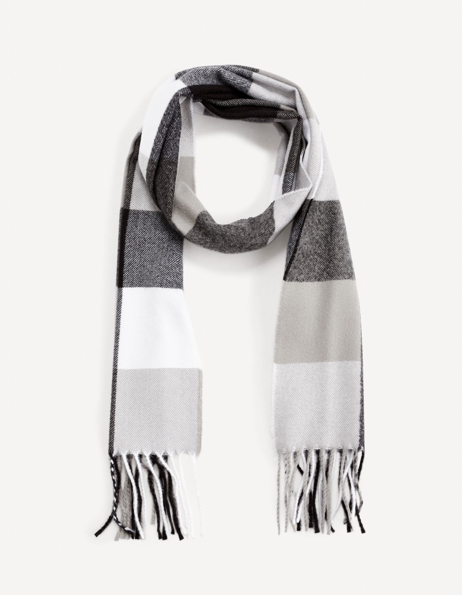 Large Check Scarf - Black_FISCAVAR_BLACK_01