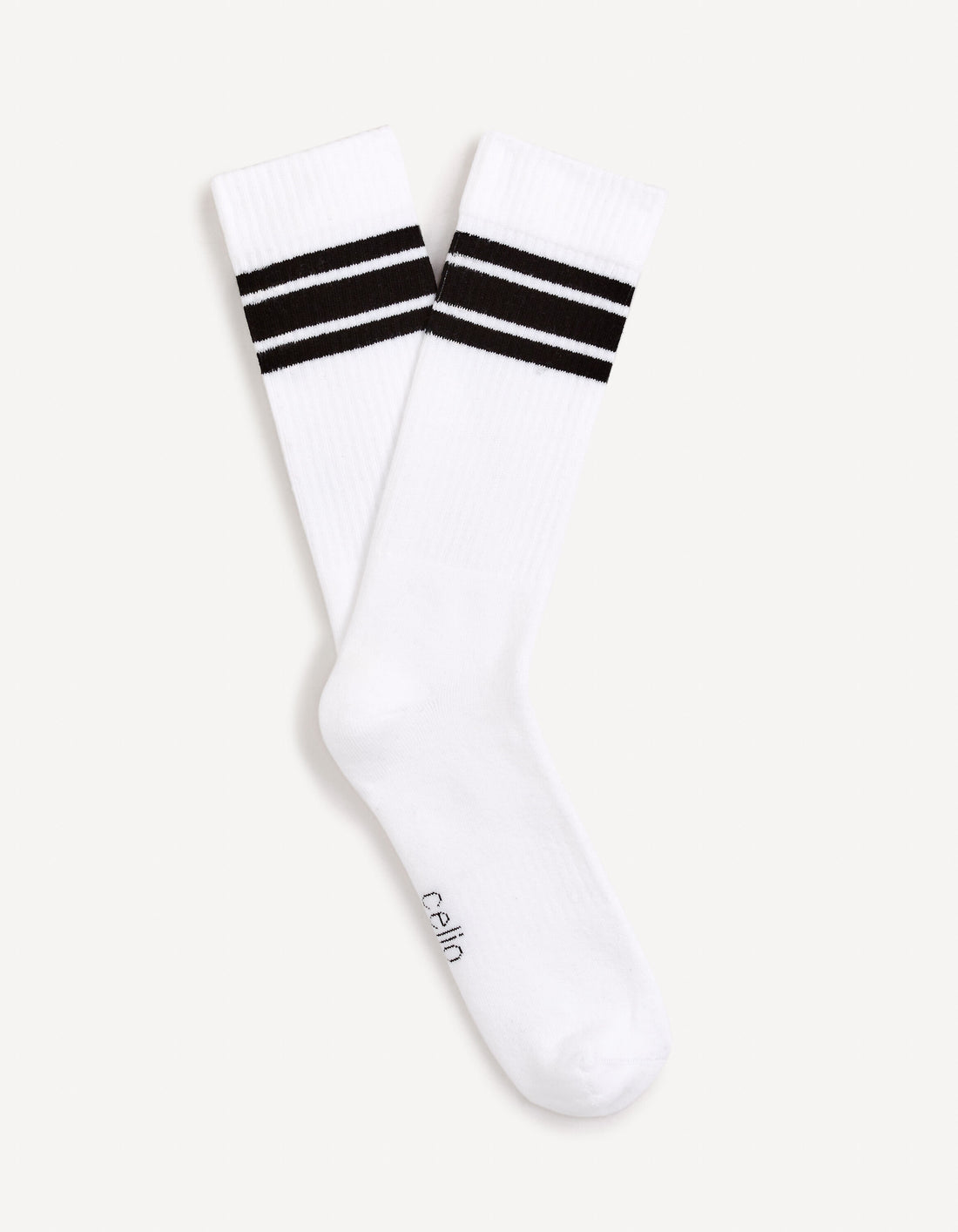 Mid-Cut Cotton Sports Socks_FISORUN_BLACK_01