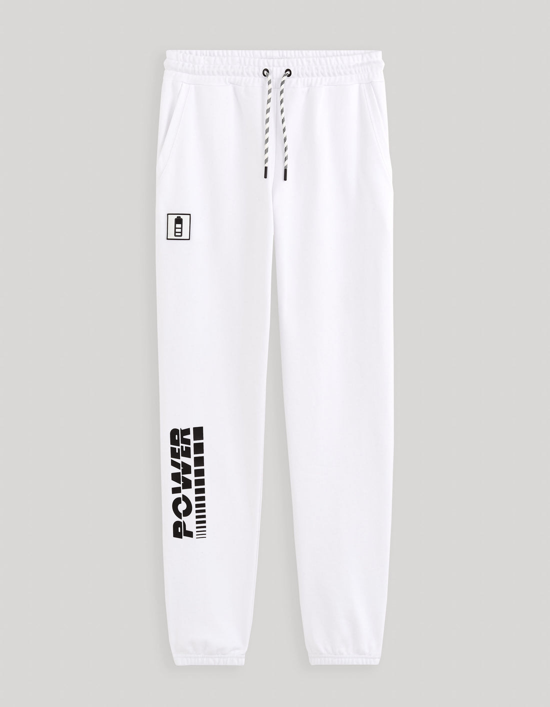 100% Cotton Jogging Pants - White_FOINSERT_OPTICAL WHITE_01