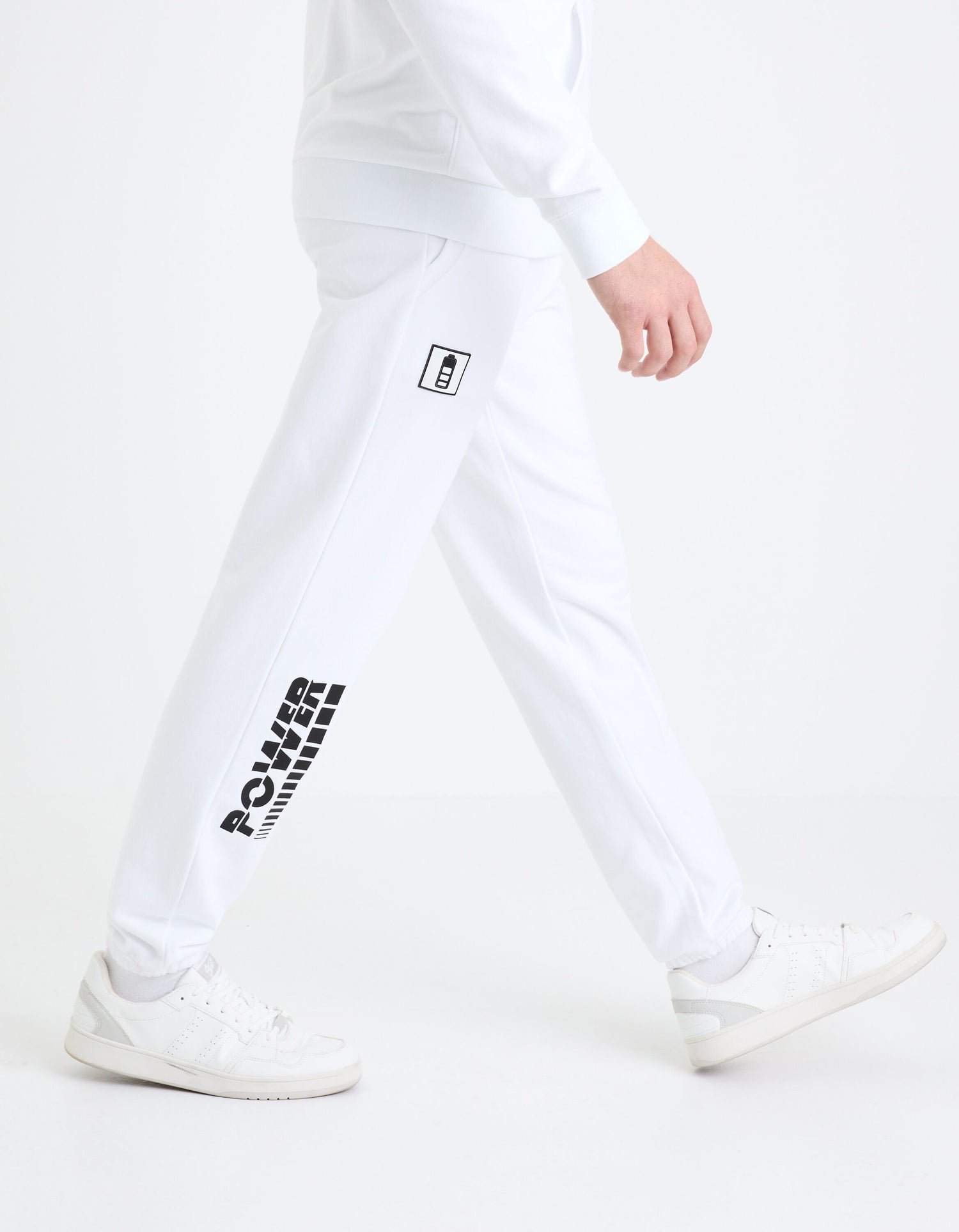 100% Cotton Jogging Pants - White_FOINSERT_OPTICAL WHITE_05