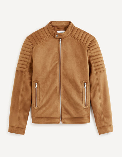 Biker Jacket - Camel_FUBIKSUED_CAMEL_02