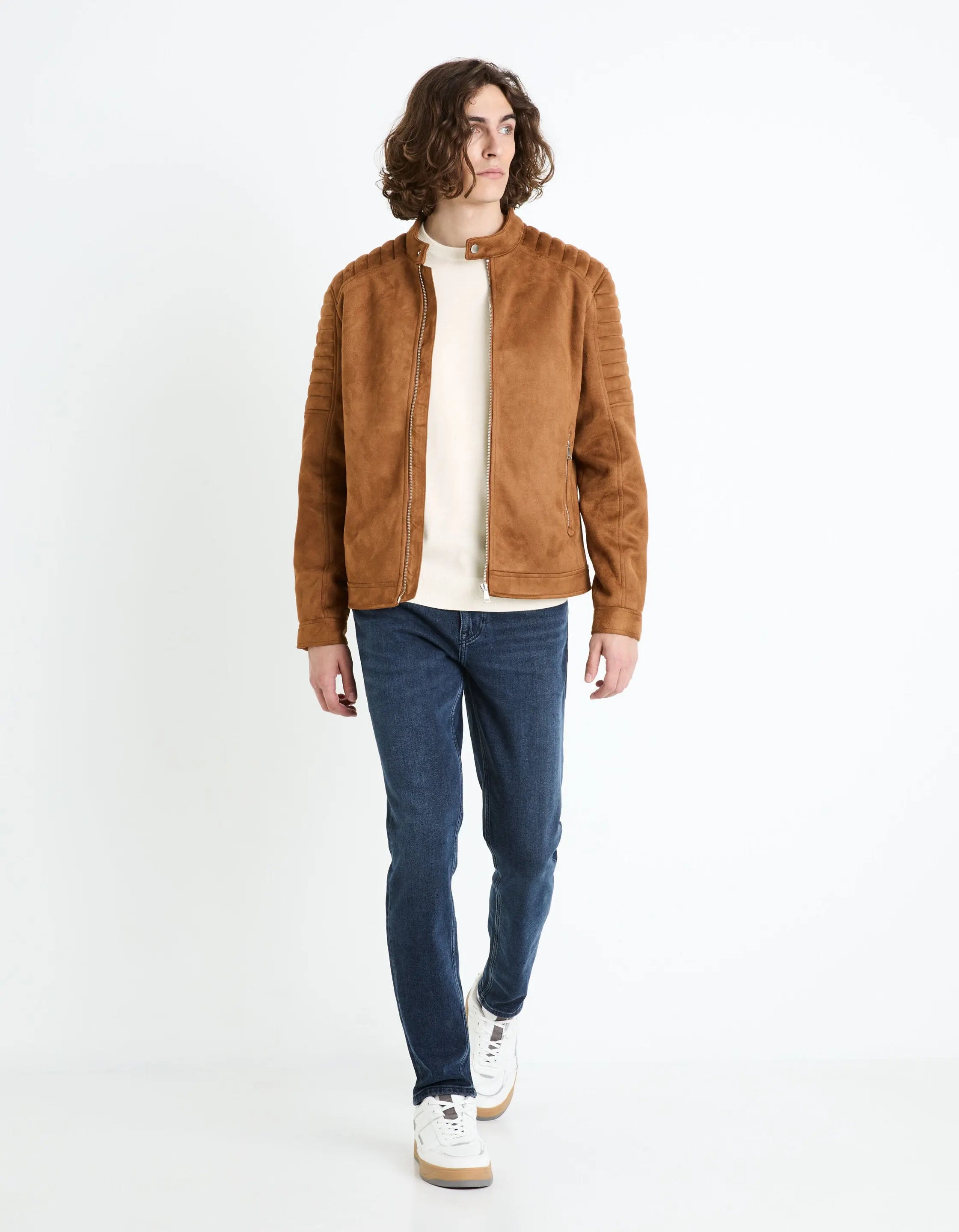 Biker Jacket - Camel_FUBIKSUED_CAMEL_03