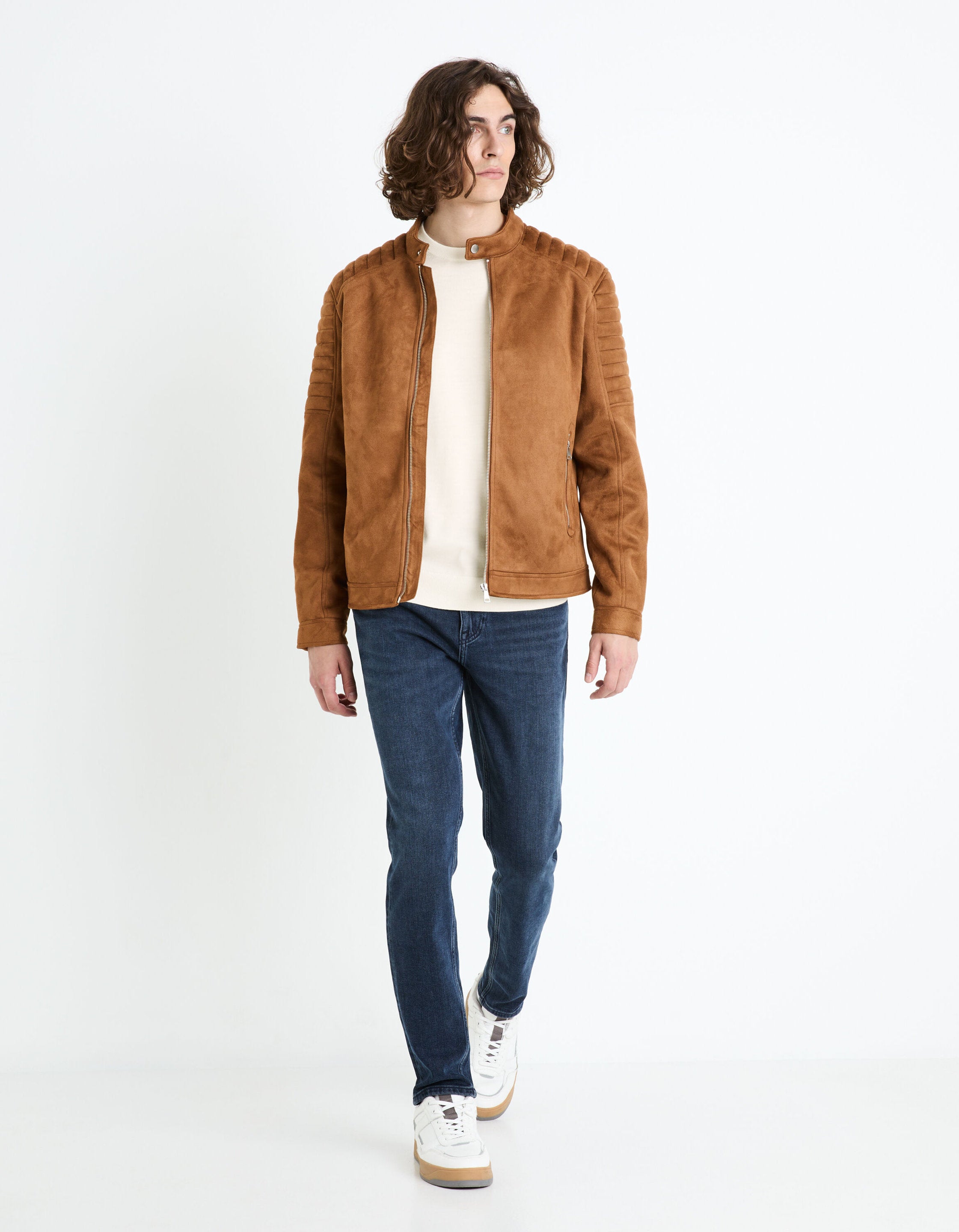 Biker Jacket - Camel_FUBIKSUED_CAMEL_03