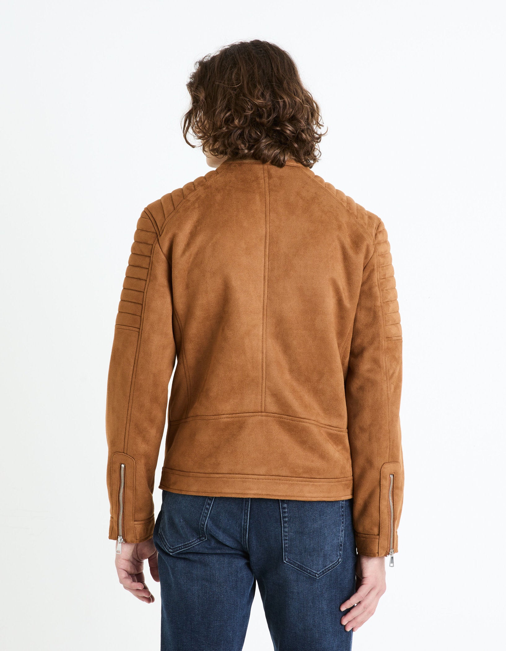 Biker Jacket - Camel_FUBIKSUED_CAMEL_04