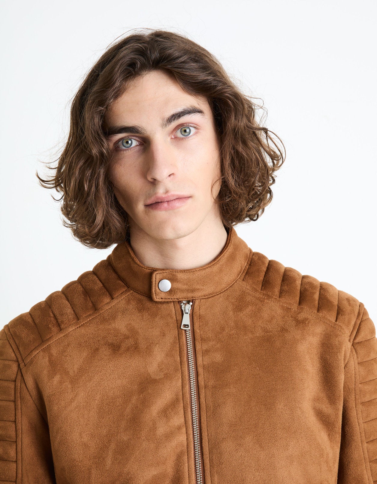 Biker Jacket - Camel_FUBIKSUED_CAMEL_05