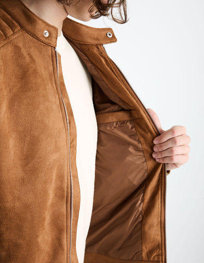 Biker Jacket - Camel_FUBIKSUED_CAMEL_06