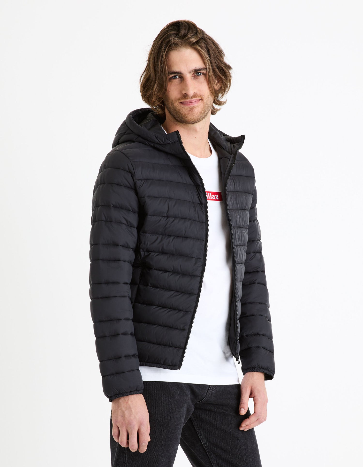 Light Hooded Down Jacket_FUBUBBLE_BLACK_01