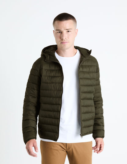 Light Hooded Down Jacket_FUBUBBLE_KHAKI_01