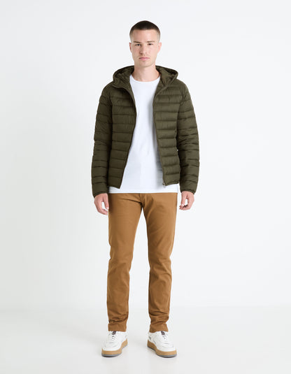 Light Hooded Down Jacket_FUBUBBLE_KHAKI_03