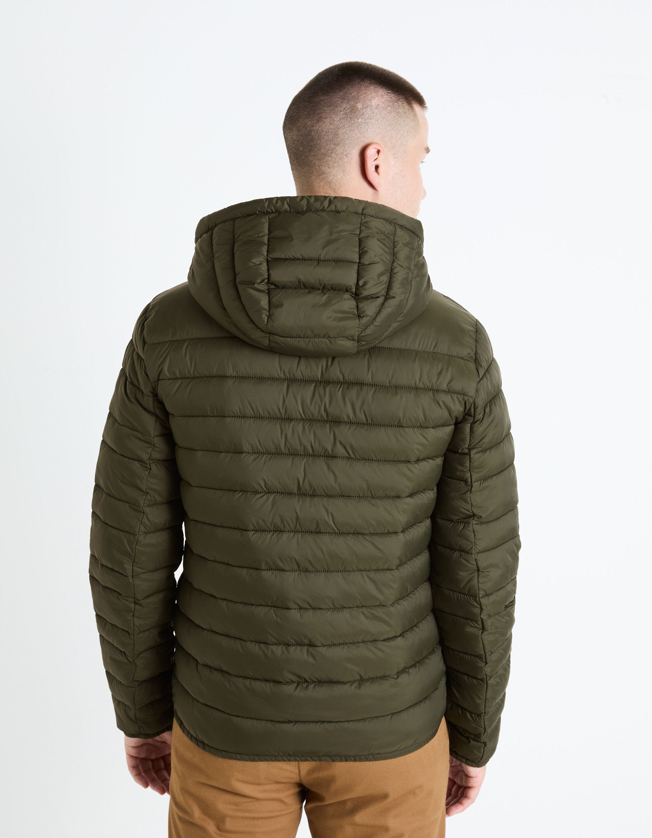 Light Hooded Down Jacket_FUBUBBLE_KHAKI_04