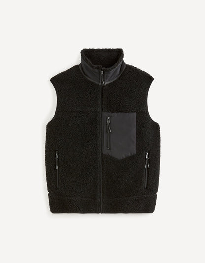 Sleeveless Sherpa Jacket_FUCURLESS_BLACK_02