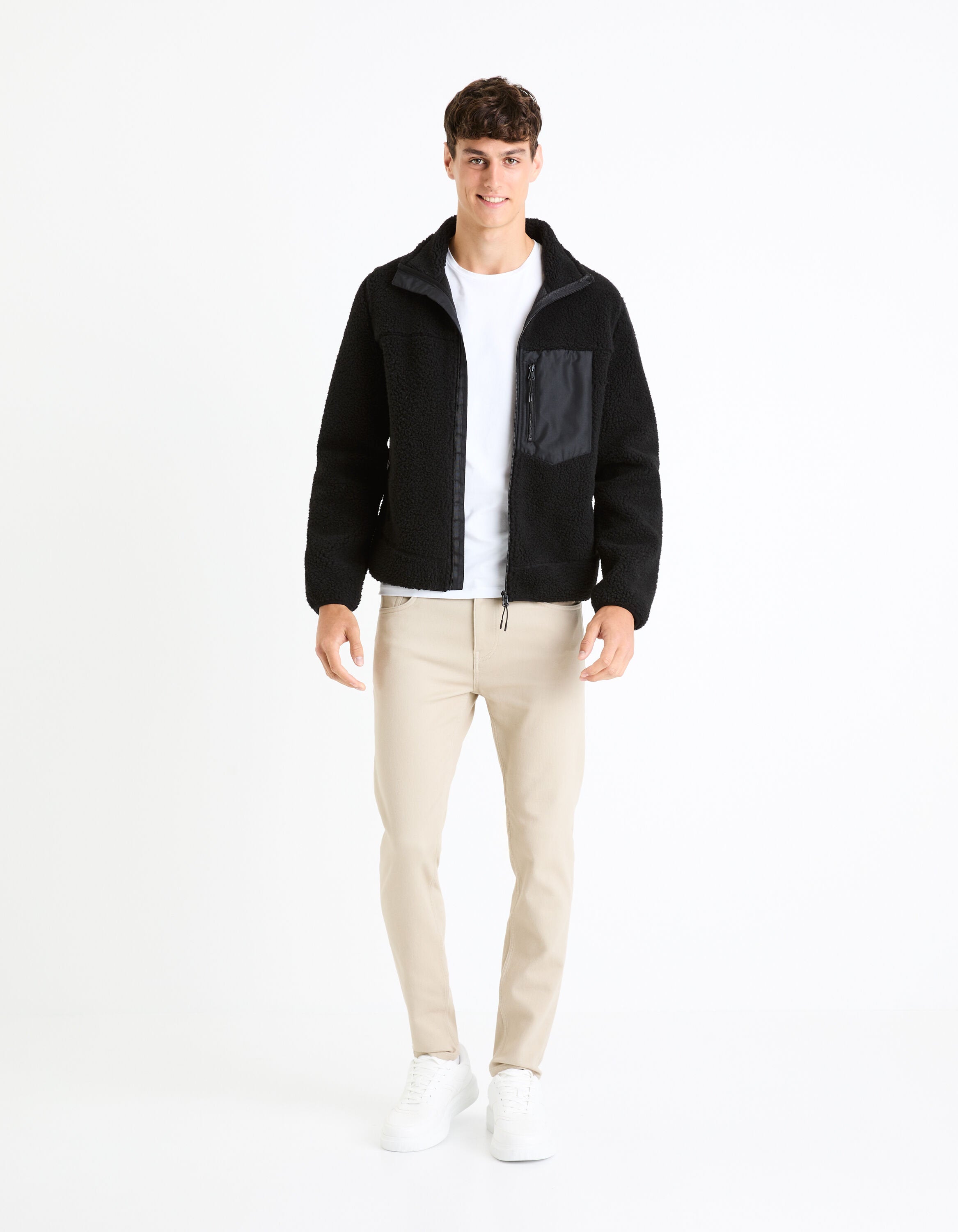 Sherpa Jacket With Stand-Up Collar_FUCURLY_BLACK_03